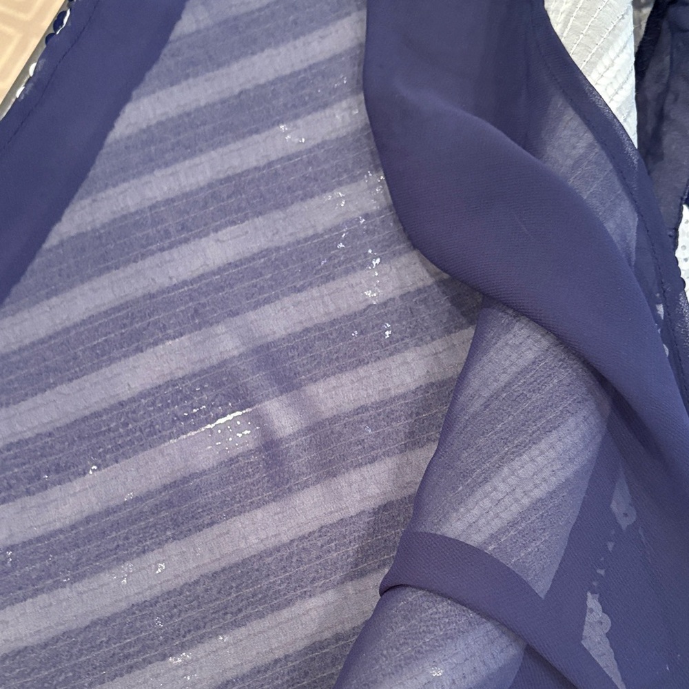 Navy and white Striped Sequin Dress - Picture 9 of 9
